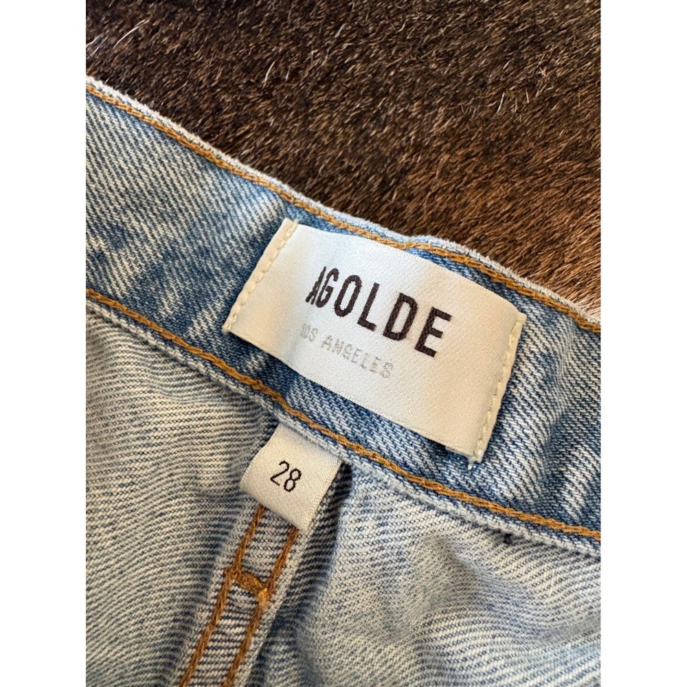 AGOLDE Riley Cutoff Distressed Denim Shorts Size 28 - Picture 4 of 8